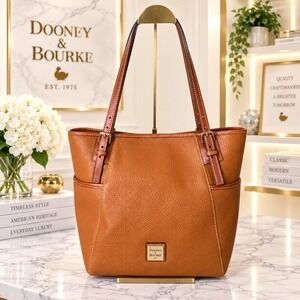Dooney & Bourke‎ Pebbled Leather Tote Bag Tan Brown